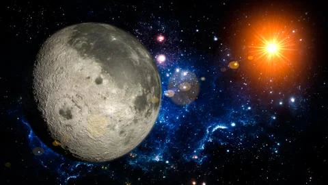 Moon Planet Solar System space isolated Stock Illustration