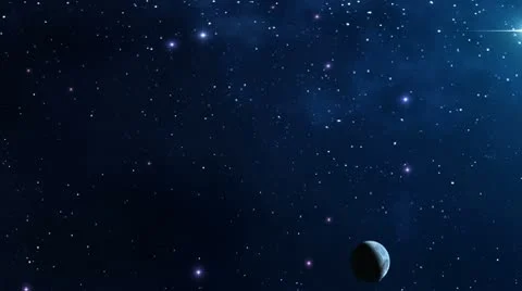 The moon (planet) in the star sky Stock Footage 8928681
