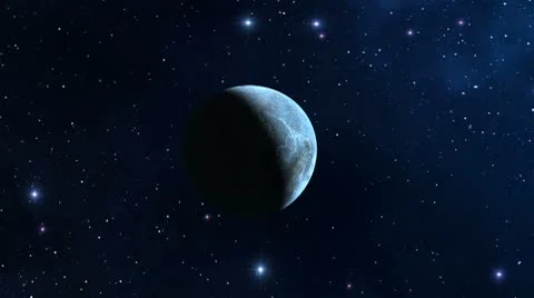 The moon (planet) in the star sky Stock Footage 8967205