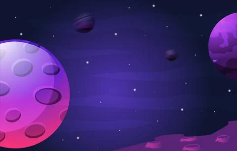 Moon Planet Star Sky Space Universe Exploration Illustration 스톡 일러스트