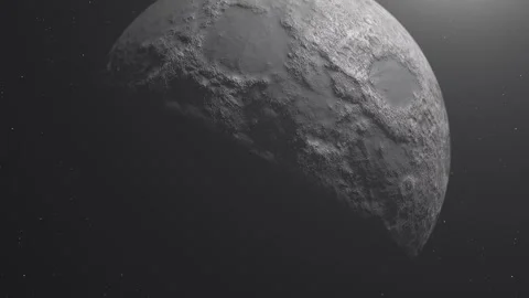 The Moon Planet Surface with Craters - Cinematic Grey Lunar Stock Footage 動画素材 338195610
