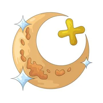 Moon with plus sign illustration Stock Illustration