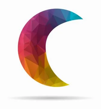 Moon poly icon Ilustração Stock