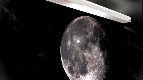 Moon projected onto a home theater screen. Lunar Near and Far Side Phases Видео 332287417