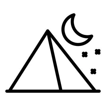 Moon pyramid icon outline vector. Ancient egypt Illustrazione stock