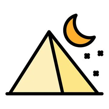 Moon pyramid icon vector flat 스톡 일러스트
