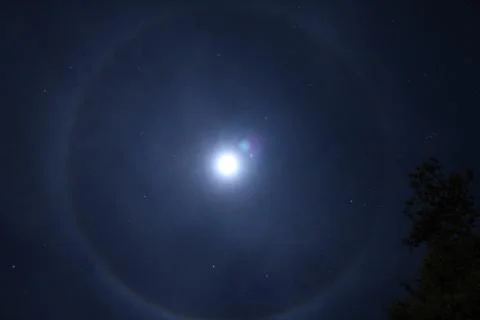 Moon Rainbow Moonbow Stock Photos