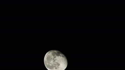 A Moon is rapid moving in the dark sky at night time passed by cloudy Stock Footage 133068572
