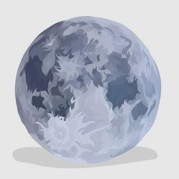 Moon Realistic hand drawn illustrations and vectors white background Stock Illustration