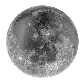Moon with realistic texture map, 3D rendering Ilustração Stock