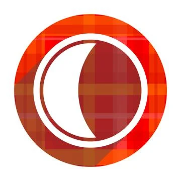 Moon red flat icon isolated. Stock Illustration
