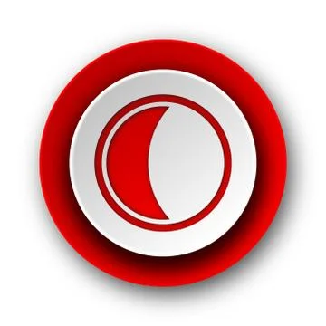 Moon red modern web icon on white background. 库存插图