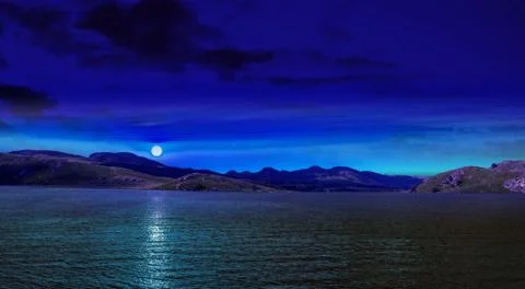 Moon reflected on the water Stock Photos