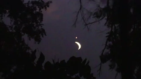 Moon reflecting on water Stock Footage 50411448