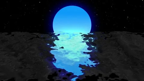 Moon with reflecting water 스톡 동영상 300745685