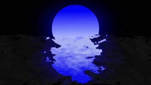 Moon reflection animation retro background. Stock Footage 195936208