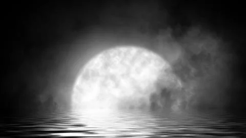 Moon reflection in water. Abstract night background. Stock Illustration