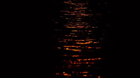 Moon reflection on water night-time  Stock Footage 230984754