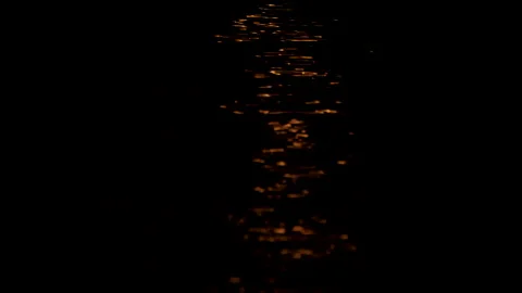 Moon reflection on water night-time  Stock Footage 230985332