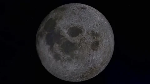 Moon Reveal in Space v2 Stock Footage 215834542