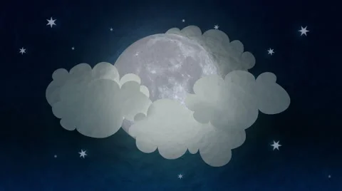 Moon revealing behind clouds with paper texture Video stock 44902429