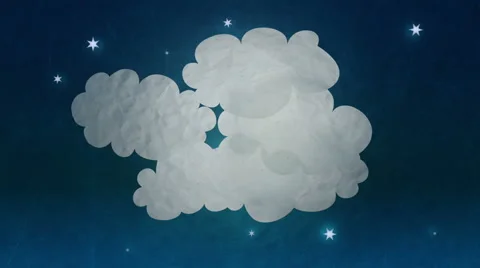 Moon revealing behind clouds with paper texture Video stock 44902541