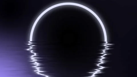 Moon ring shine on water Stock Footage 166442206