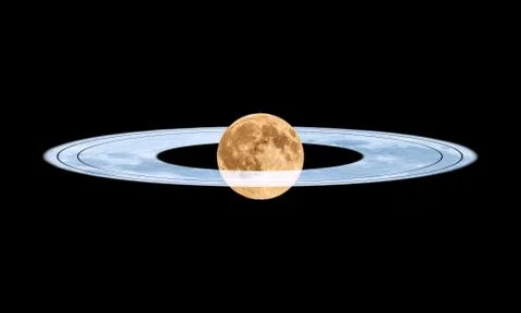 Moon with rings Stock Photos