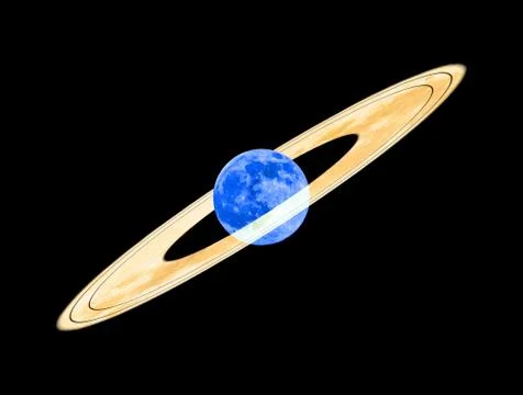 Moon with rings Stock Photos
