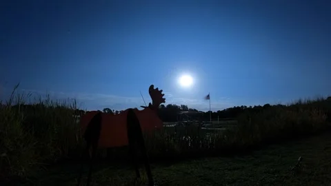 Moon rise over lake Stock Footage 249773037