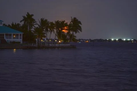 The moon rise Stock Photos