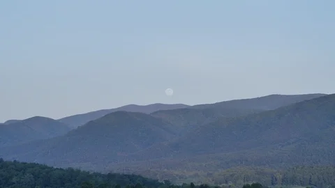 Moon Rise Time Lapse over the Smoky Mountains at Cades Cove Stock Footage 108470186