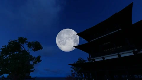 Moon rise time-lapse photography at night Stock Footage 242501247