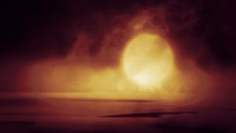 Moon Rising on a Desert Storm Stock Footage 97181802