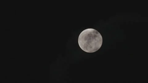 Moon Rising Out Of Clouds Stock Footage 156269220
