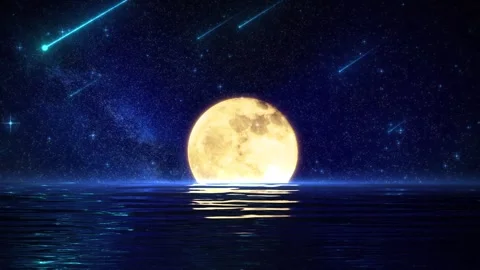 Moon rising over the sea Vídeos de archivo 319414012