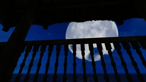 The moon rising slowly in the night sky Stock Footage 236181453
