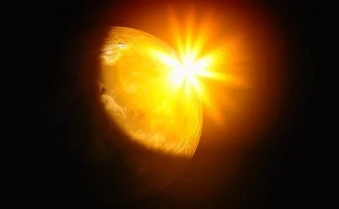 Moon with Rising Sun Fotos Stock