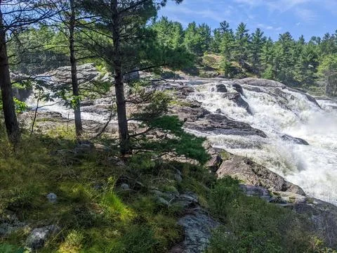 Moon River Falls in the wilderness during a sunny day in the summer Stock Photos