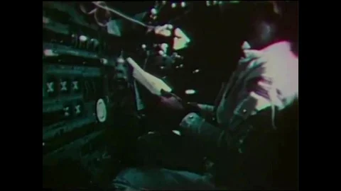 Moon rocks and soil are studied in the Lunar Receiving Laboratory, in 1969. Video stock 145481273