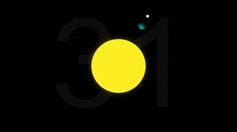 The Moon Rotate Around Earth in Orbit Around the Sun for a Full Year Cycle Stock Footage 63373429