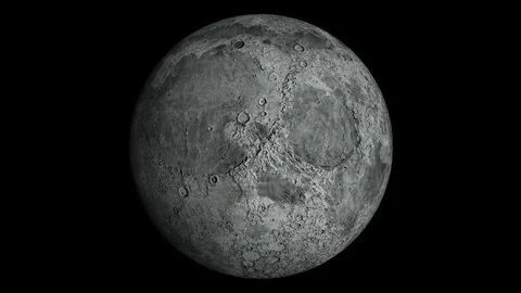 Moon Rotating with Alpha Channel Seamless Looping 4K Vídeo Stock 108385930