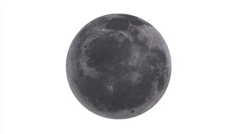 Moon rotating in loop on white background Stock-Footage 261791100