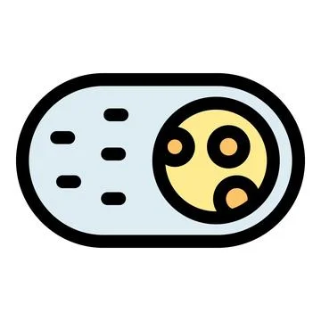 Moon rotating switch button with dashes and yellow planet design Stock Illustration
