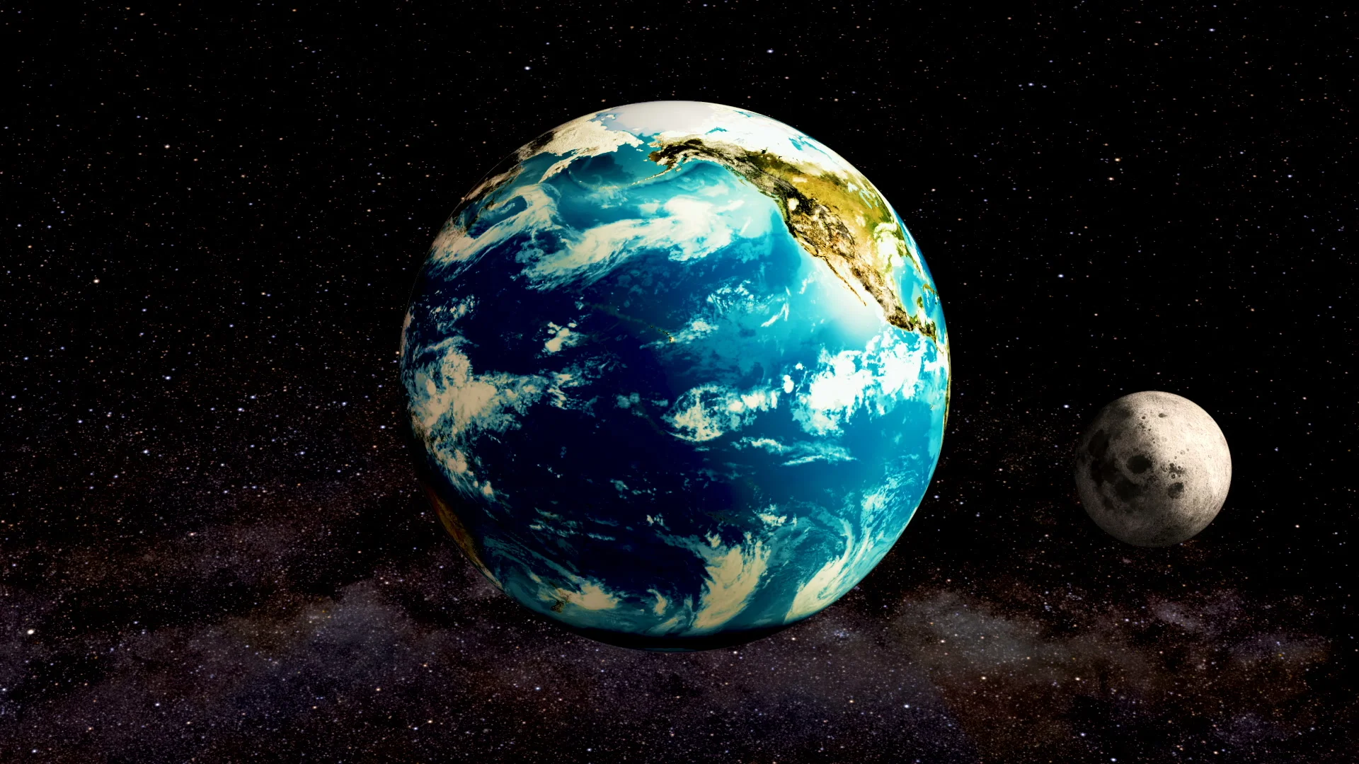 Moon rotation around the Earth animation... | Stock Video | Pond5