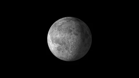 Moon rotation with black background loop in 4k Stock Footage 75866037