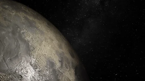 Moon Rotation Flying Close To The Lunar Surface. Stock Footage 110337696