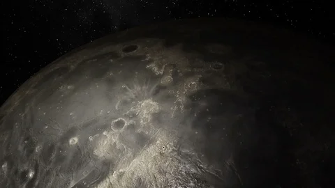 Moon Rotation Flying Close To The Lunar Surface. Stock Footage 110340294
