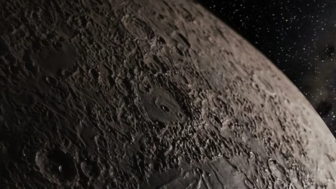 Moon Rotation Flying Close To The Lunar Surface. Stock Footage 110342728