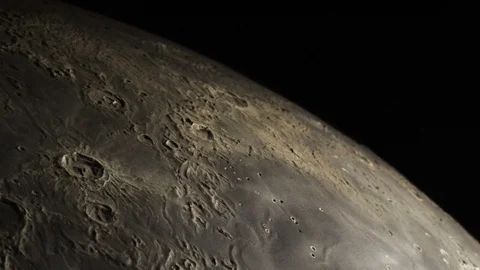 Moon Rotation Flying Close To The Lunar Surface. Stock Footage 110344203